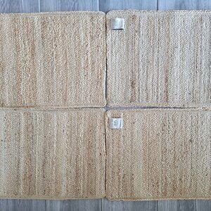 POTTERY BARN 2010 VINTAGE 100% JUTE HAND WOVEN PLACEMATS 14 X 20 SET OF 4